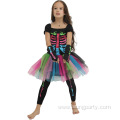 Halloween Colorful Bones Skeleton Children Tutu Dresses